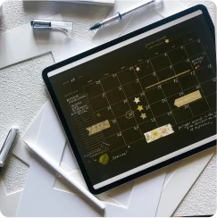 Calendrier numérique utilisé pour la planification avec un expert-comptable